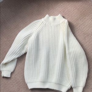 vintage white fisherman’s sweater!! size s!